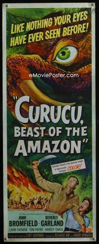 f132 CURUCU BEAST OF THE AMAZON insert movie poster '56 horror!