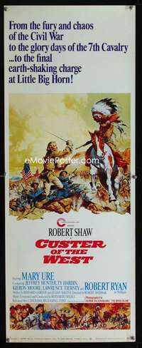 f133 CUSTER OF THE WEST insert movie poster '68 Rob Shaw, Civil War!