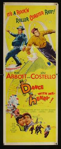 f137 DANCE WITH ME HENRY insert movie poster '56 Abbott & Costello!