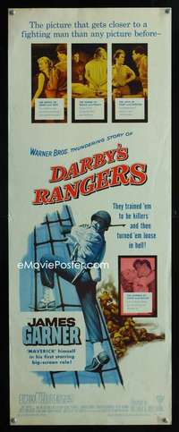 f141 DARBY'S RANGERS insert movie poster '58 James Garner, Jack Warden