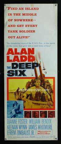 f151 DEEP SIX insert movie poster '58 Alan Ladd, William Bendix, WWII