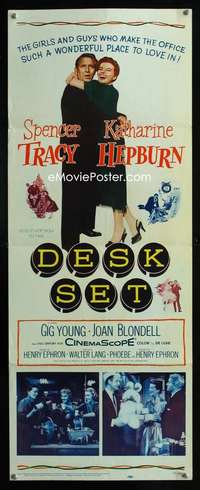 f153 DESK SET insert movie poster '57 Spencer Tracy, Kate Hepburn