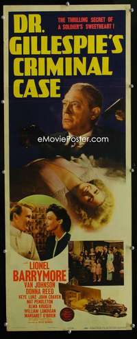 f163 DR GILLESPIE'S CRIMINAL CASE insert movie poster '43 Barrymore