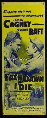 f167 EACH DAWN I DIE insert movie poster R56 James Cagney, George Raft
