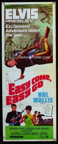 f170 EASY COME EASY GO insert movie poster '67 scuba Elvis Presley!
