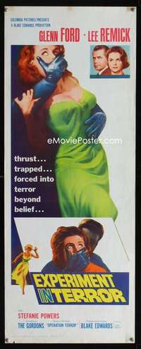 f180 EXPERIMENT IN TERROR insert movie poster '62 Glenn Ford, Remick