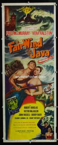 f181 FAIR WIND TO JAVA insert movie poster '53 MacMurray, Ralston