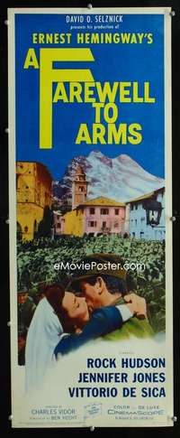 f185 FAREWELL TO ARMS insert movie poster R63 Rock Hudson, Hemingway
