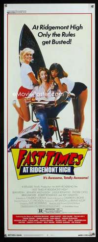 f188 FAST TIMES AT RIDGEMONT HIGH insert movie poster '82 Sean Penn