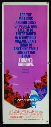 f194 FINIAN'S RAINBOW insert movie poster '68 Fred Astaire, Coppola