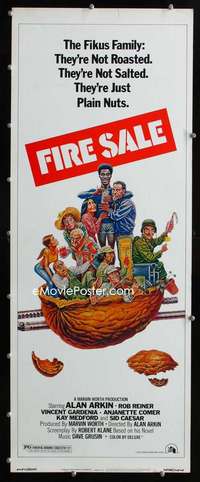 f195 FIRE SALE insert movie poster '77 Arkin, Reiner, Elder art!
