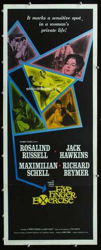 f199 FIVE FINGER EXERCISE insert movie poster '62 Rosalind Russell
