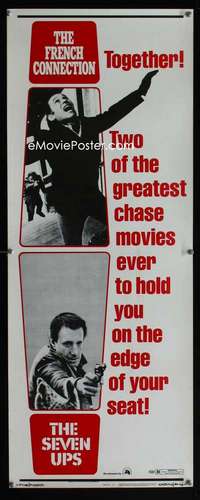 f215 FRENCH CONNECTION/SEVEN-UPS insert movie poster '74 Roy Scheider