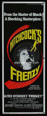 f216 FRENZY insert movie poster '72Alfred Hitchcock,Anthony Shaffer