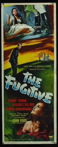 f217 FUGITIVE insert movie poster '47 John Ford, Henry Fonda
