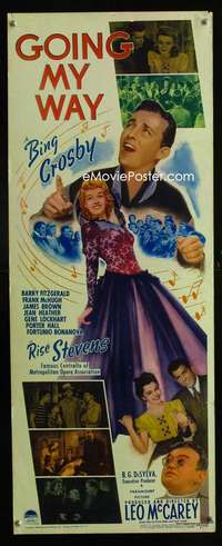 f228 GOING MY WAY insert movie poster '44 Bing Crosby, Rise Stevens