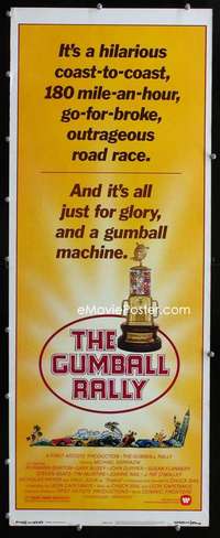f233 GUMBALL RALLY insert movie poster '76 car racing, Sarrazin, Julia