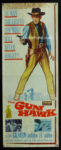 f234 GUN HAWK insert movie poster '63 his god was a man with a gun!