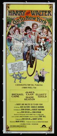 f240 HARRY & WALTER GO TO NEW YORK insert movie poster '76 Drew art!