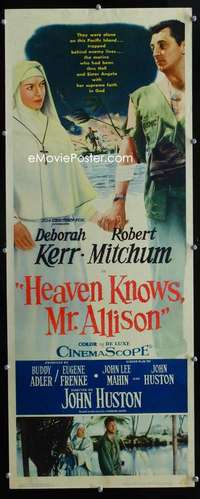 f246 HEAVEN KNOWS MR ALLISON insert movie poster '57 Mitchum, Kerr