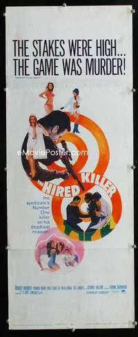 f262 HIRED KILLER insert movie poster '67 Robert Webber, Franco Nero