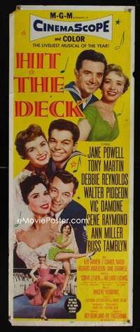 f263 HIT THE DECK insert movie poster '55 Debbie Reynolds, Powell