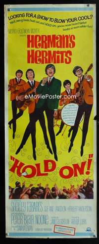 f266 HOLD ON insert movie poster '66 rock 'n' roll, Herman's Hermits!