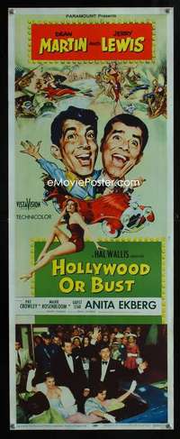 f267 HOLLYWOOD OR BUST insert movie poster '56 Dean Martin & Lewis