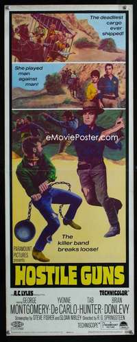 f270 HOSTILE GUNS insert movie poster '67 George Montgomery, De Carlo