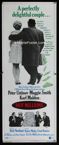f272 HOT MILLIONS insert movie poster '68 Peter Ustinov, Maggie Smith
