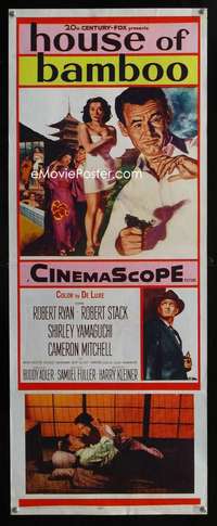 f273 HOUSE OF BAMBOO insert movie poster '55 Sam Fuller, Robert Ryan
