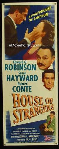 f274 HOUSE OF STRANGERS insert movie poster '49 Robinson, Hayward