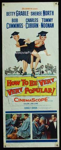 f277 HOW TO BE VERY, VERY POPULAR insert movie poster '55 Betty Grable