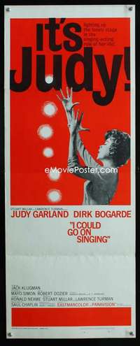 f284 I COULD GO ON SINGING insert movie poster '63 it's Judy Garland!
