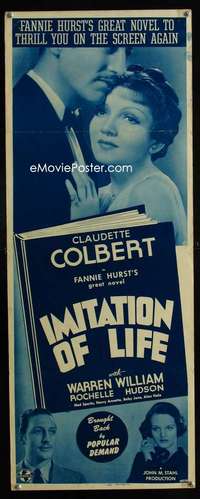 f288 IMITATION OF LIFE insert movie poster R45 Claudette Colbert