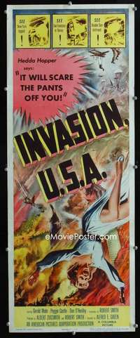 f294 INVASION USA insert movie poster '52 Peggie Castle, sci-fi!