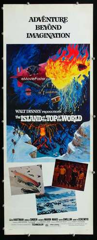 f297 ISLAND AT THE TOP OF THE WORLD insert movie poster '74 Disney