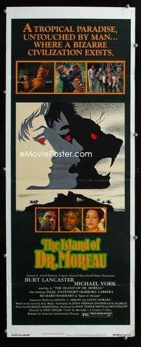 f299 ISLAND OF DR MOREAU insert movie poster '77 Burt Lancaster