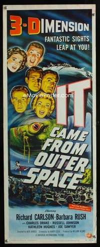 f301 IT CAME FROM OUTER SPACE insert movie poster '53 3D classic!