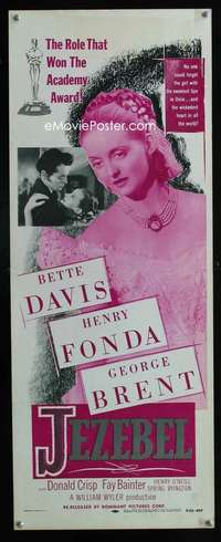 f306 JEZEBEL insert movie poster R56 Bette Davis, Henry Fonda