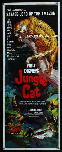 f315 JUNGLE CAT insert movie poster '60 great jaguar artwork!