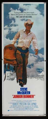 f316 JUNIOR BONNER insert movie poster '72 cowboy Steve McQueen!
