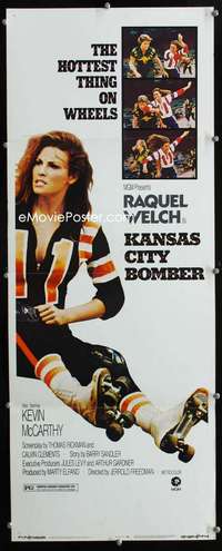 f318 KANSAS CITY BOMBER insert movie poster '72 sexy Raquel Welch!