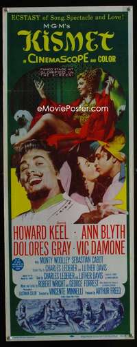 f325 KISMET insert movie poster '56 Howard Keel, Ann Blyth