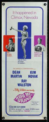 f326 KISS ME STUPID insert movie poster '65 Billy Wilder, Kim Novak
