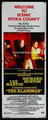 f329 KLANSMAN insert movie poster '74 Lee Marvin, Richard Burton