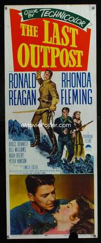 f337 LAST OUTPOST insert movie poster '51 Ronald Reagan, Fleming