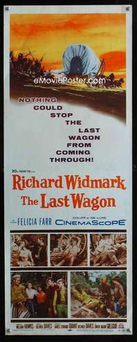 f340 LAST WAGON insert movie poster '56 Richard Widmark, Delmer Daves