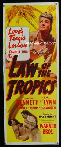 f342 LAW OF THE TROPICS insert movie poster '41 Constance Bennett