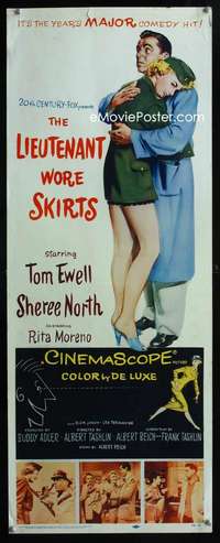 f346 LIEUTENANT WORE SKIRTS insert movie poster '56 sexy Sheree North